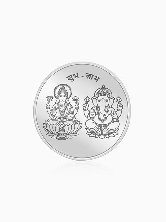 Silver Laxmi & Ganpati Coin - (50g)