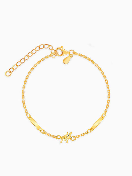 Golden Personalised Letter Charm Bracelet