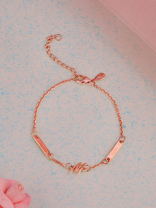 Rose Gold Personalised Letter Charm Bracelet