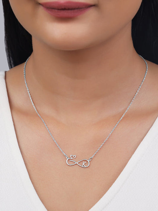 Silver Personalised To Infinity Necklace