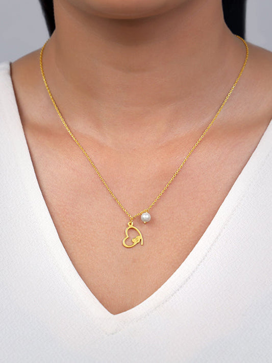 Golden Personalised Classic Heart Necklace