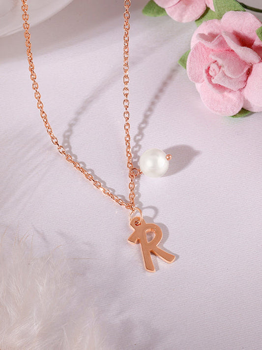 Rose Gold Personalised Chic Initial Necklace