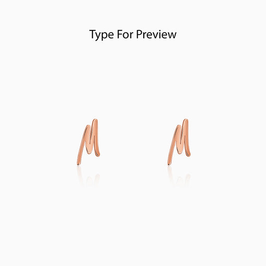 Rose Gold Personalised Letter Stud Earrings
