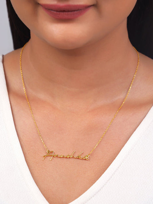 Golden Personalised Signature Name Necklace