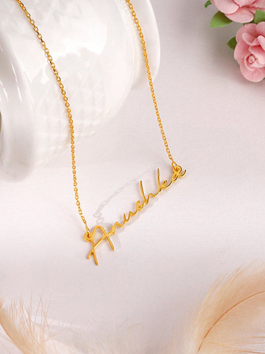 Golden Personalised Signature Name Necklace