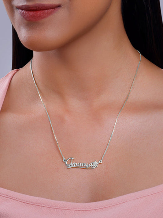 Silver Personalised Star Necklace