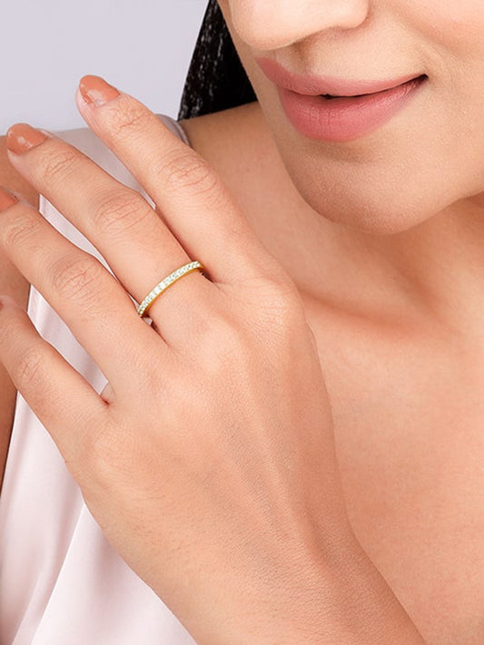 Golden Minimal Zirconia Ring