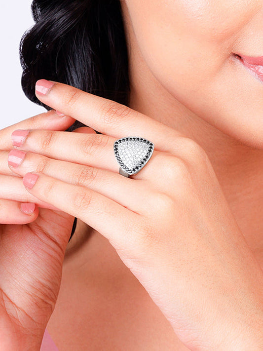Silver Regal Triangular Ring