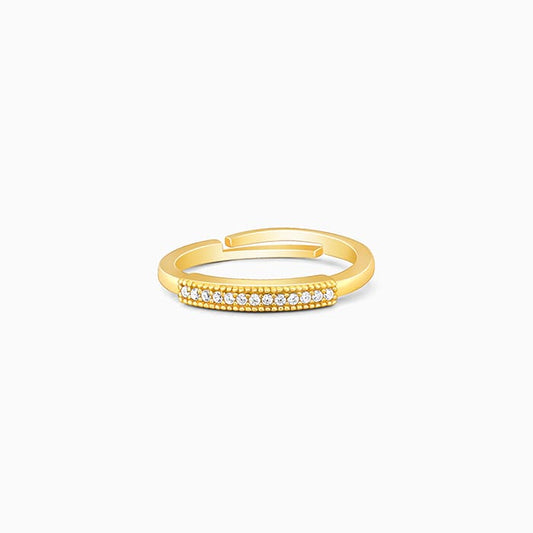 Golden Zircon Bar Ring
