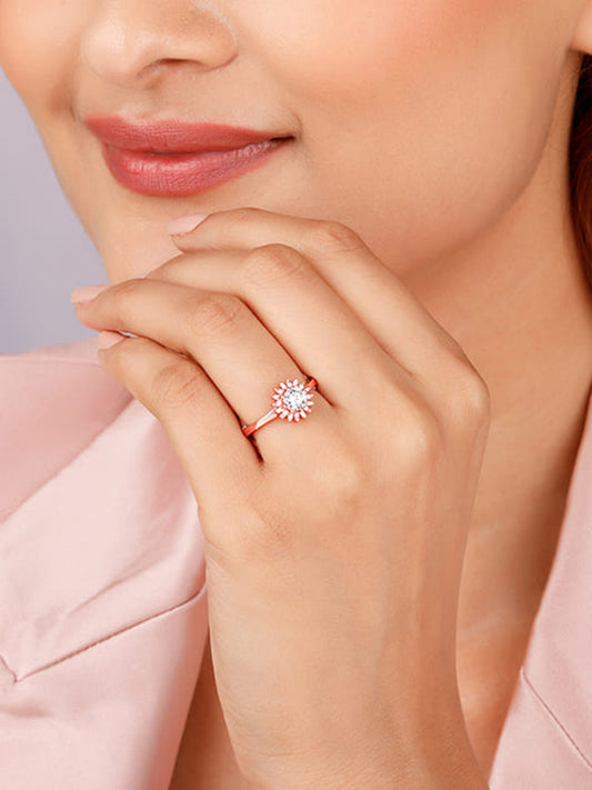 Rose Gold Radiant Sunshine Ring
