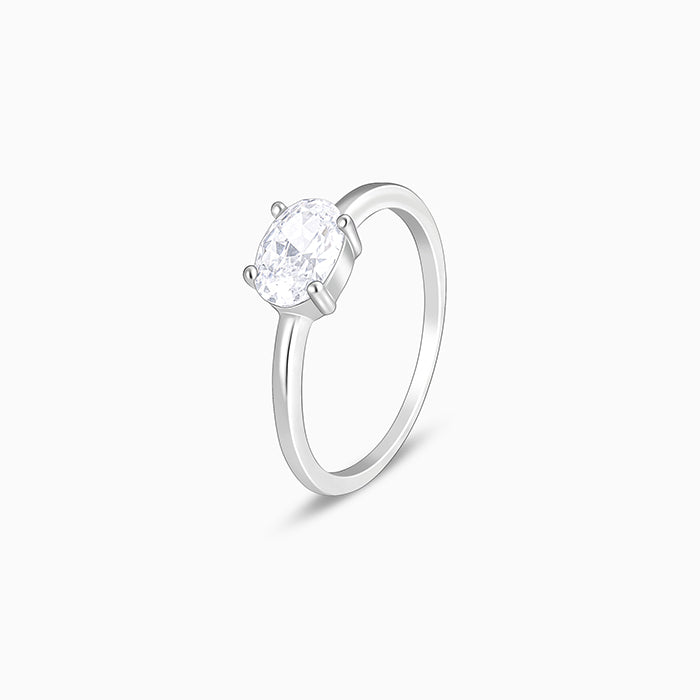 Silver Ethereal Solitaire Ring