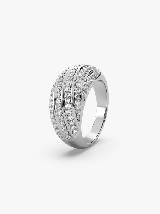 Silver Spired Dome Ring