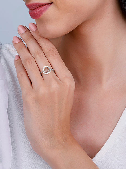 Silver Heart's Odyssey Ring
