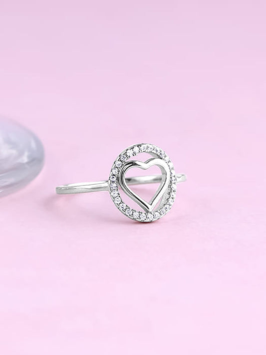Silver Heart's Odyssey Ring