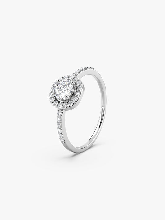 Silver Sparkly Solitaire Ring