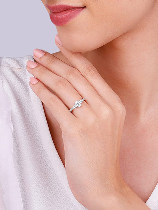 Silver Winged Oval Ring