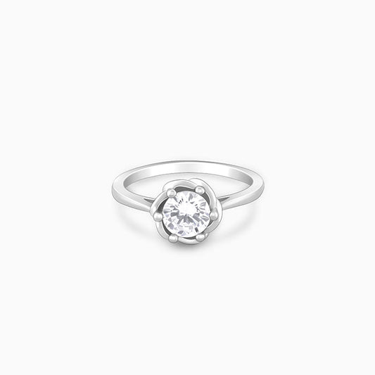 Silver Precious Zircon Ring