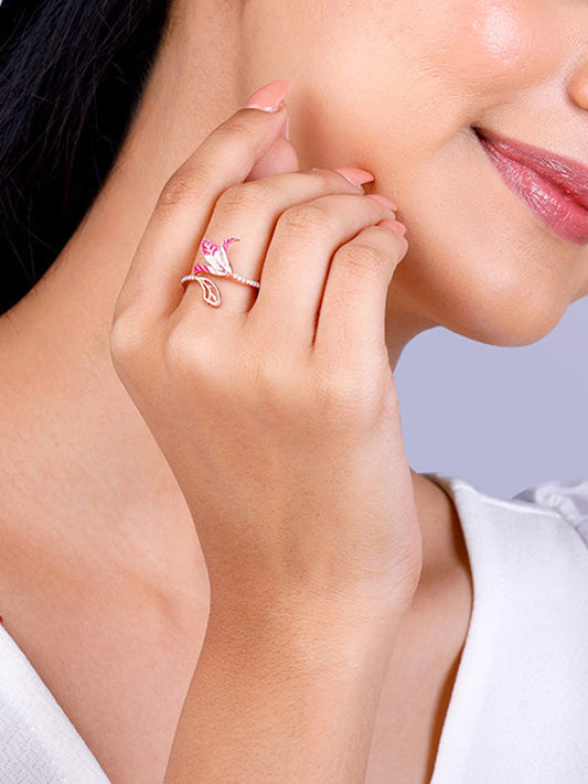 Rose Gold Shy Ebony Ring