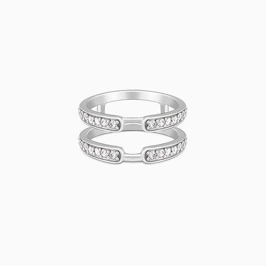 Silver Dual Layer Zircon Ring