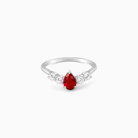 Silver Radiant Red Ring