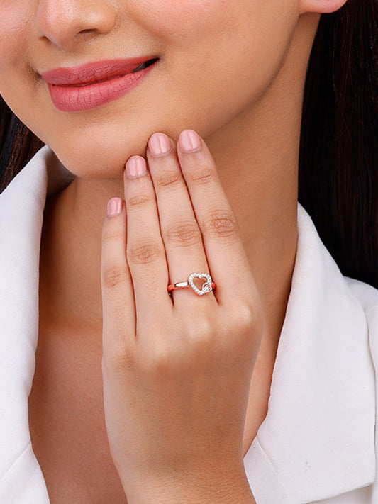 Rose Gold Locked In Love Ring