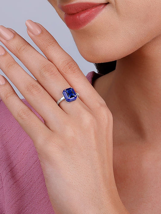 Silver Royal Blue Ring