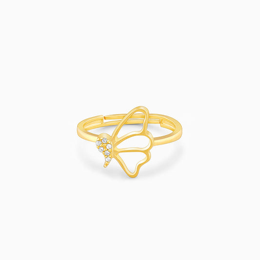Golden Sparkling Wings Ring