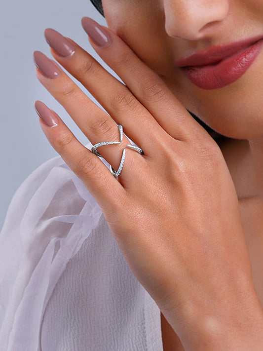 Silver Celestial Cocktail Ring