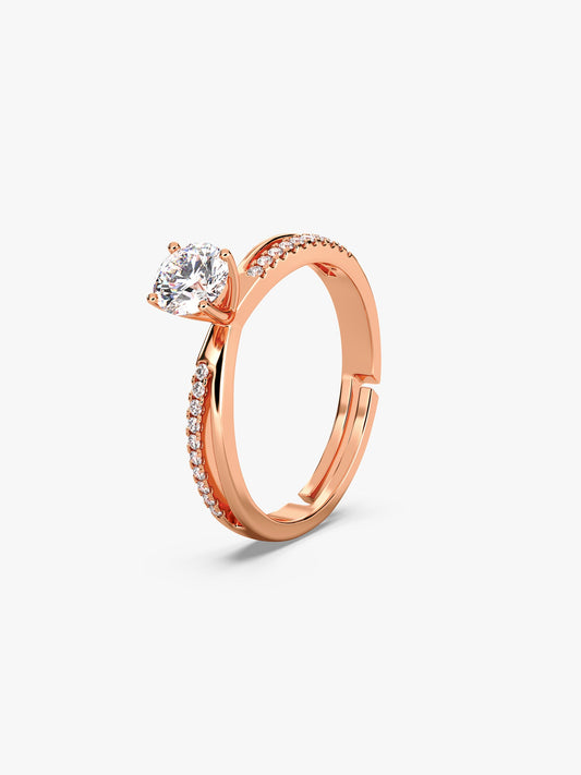 Rose Gold Zircon Layered Ring