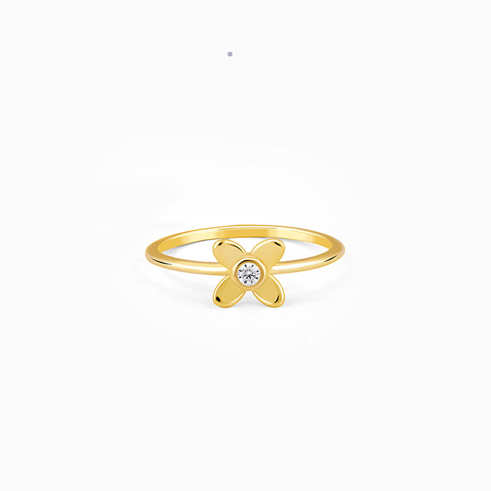 925 Silver Golden Beautiful Orchid Ring Rings for Women GIVA