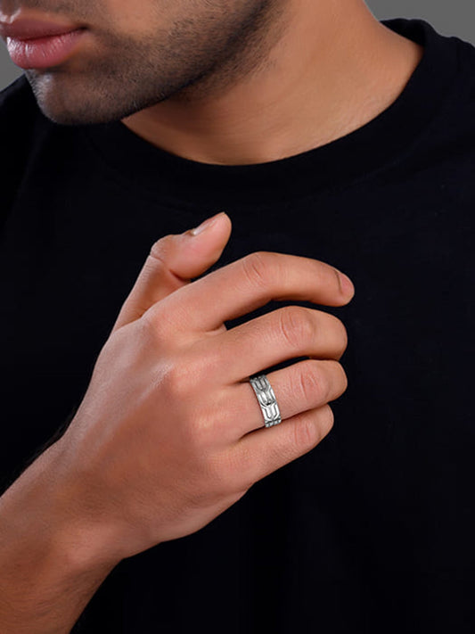 Oxidised Silver Classy Ring For Him