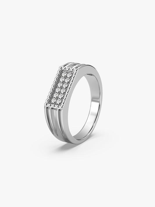 Silver Modern Simplicity Ring For Him
