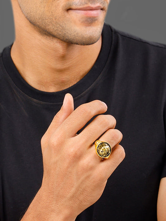 Golden Roar Of Lion Ring For Him