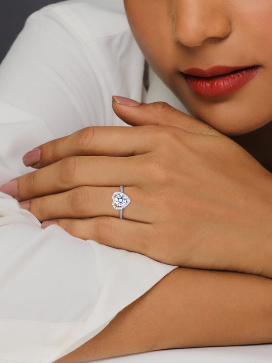 Silver Zircon Heart's Desire Ring