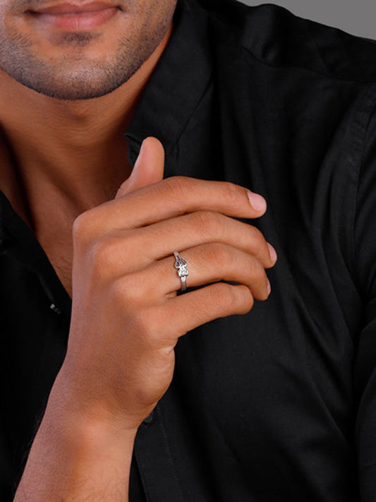 Silver Om Shiva Ring for Him