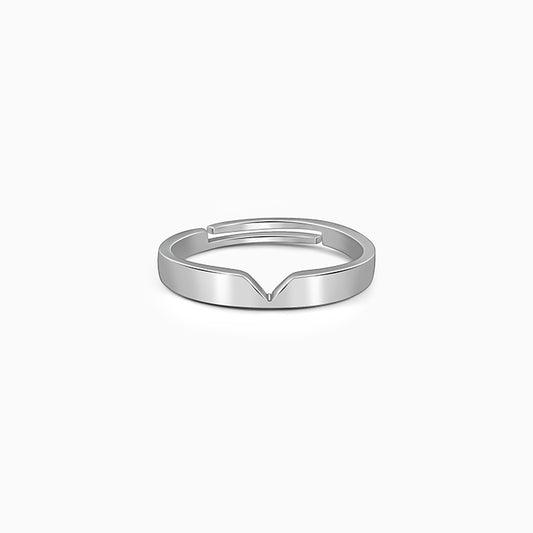 Silver Classic V Ring For Him