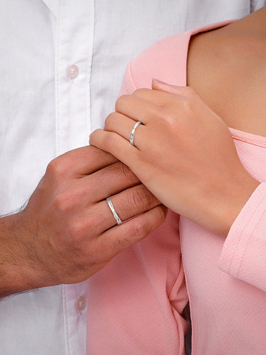 Dual Tone Twin Flame Couple Bands
