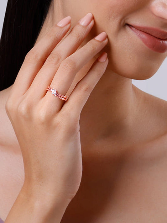 Kriti Sanon Rose Gold Promise Knot Ring