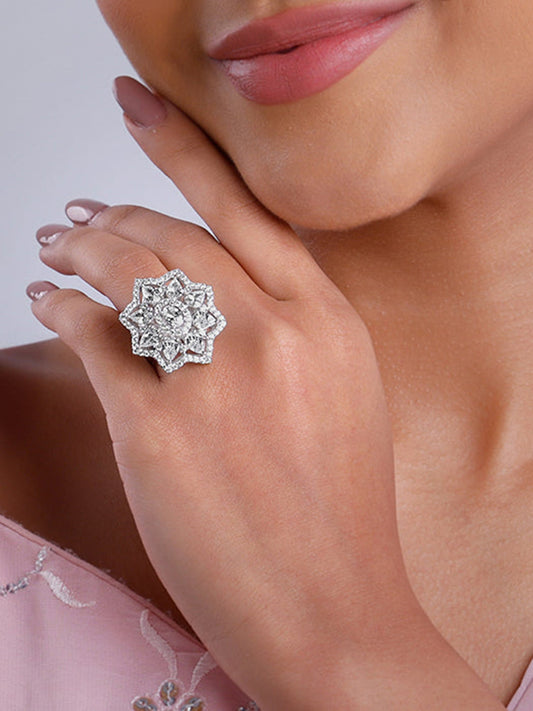 Silver Precious Petals Ring