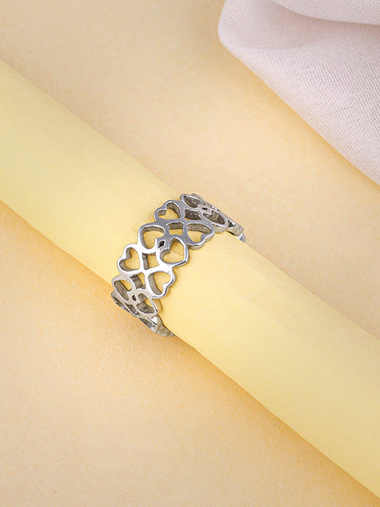Silver Strong Heart Ring