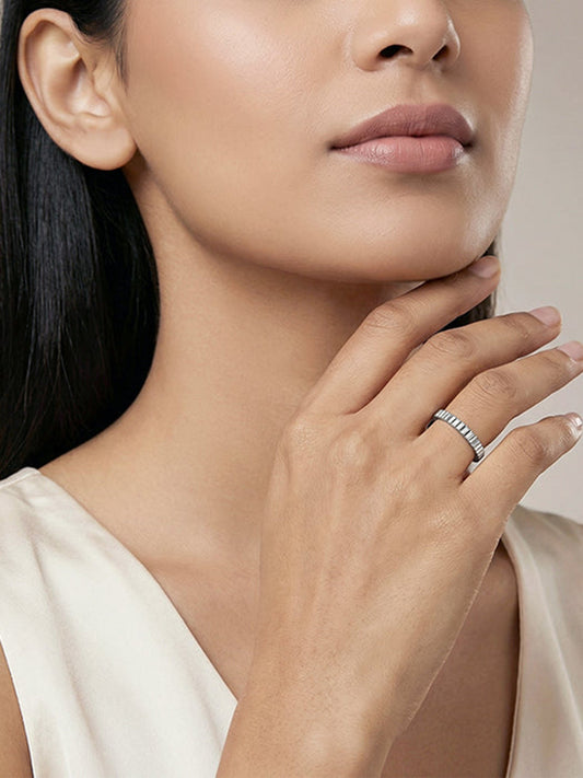 Silver Linear Elegance Ring (Size 12)