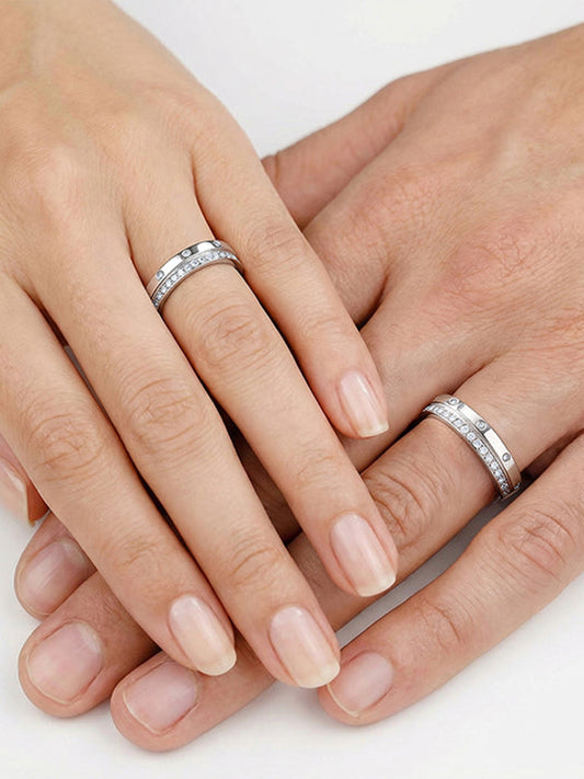 Silver Match Made Couple Band