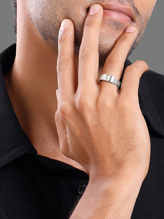 Silver Citrine Blaze Ring For Him