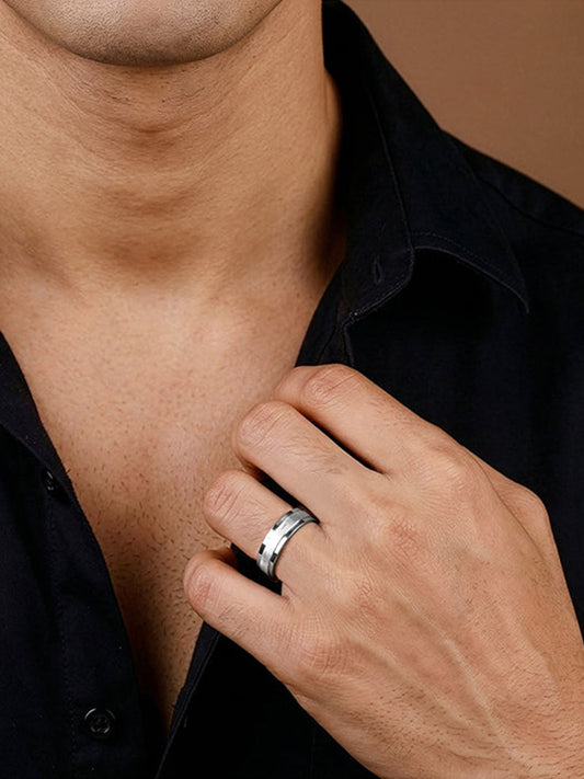Silver Milstone Band For Him (Size 17)