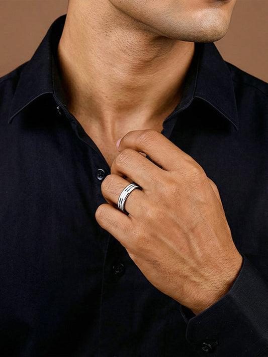 Silver Imperial Crest Band For Him (Size 20)