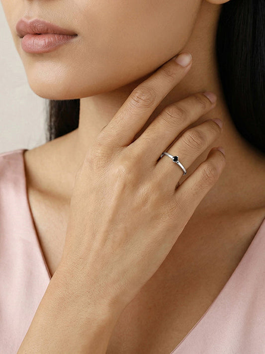 Silver Midnight Crown Ring