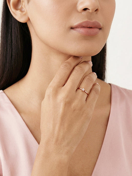 Rose Gold Lustre Blossom Ring