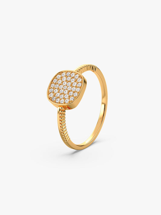 Golden Eternal Square Ring