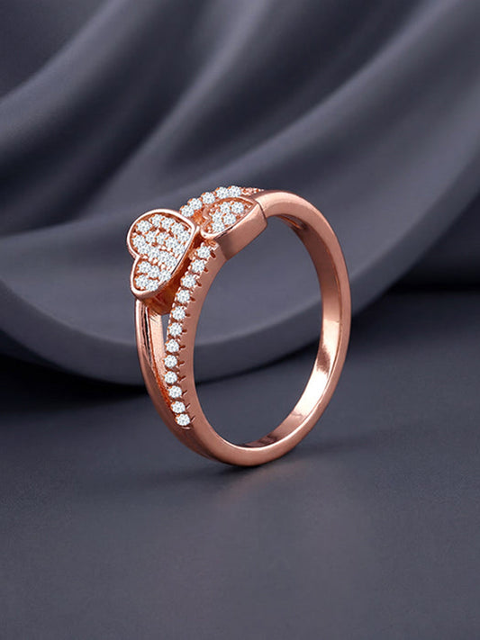 Rose Gold Heart Whisper Ring (Size 12)