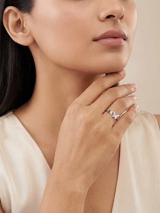 Silver Luna Flutter Ring (Size 12)